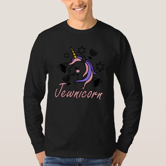 Camiseta Funny Unicorn Rosh Hashanah Hanukkah Fun (Anverso)