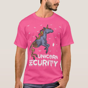 Camiseta Funny Unicorn Security Scary Skeleton Unicorn Hall