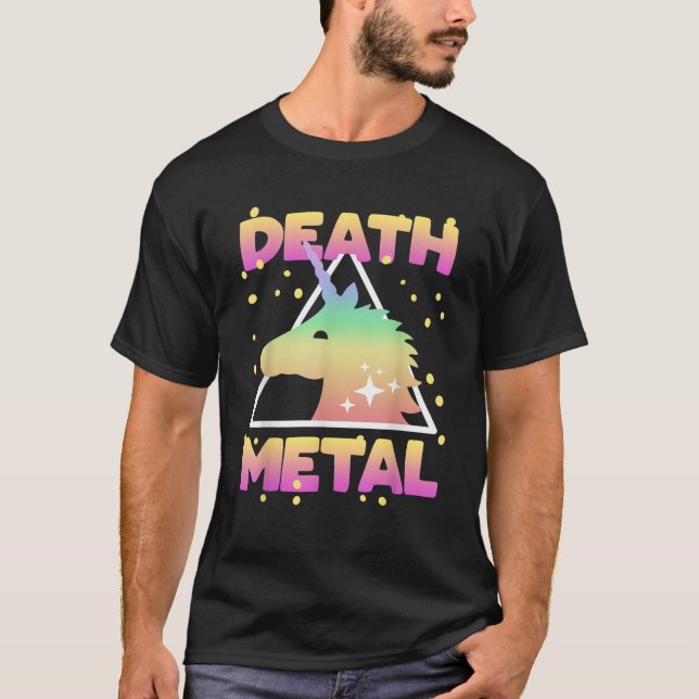 Camiseta Funny Unicornio Pastel Gótico Vaporwave Death Meta (Anverso)