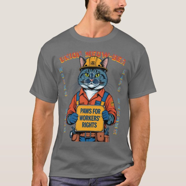 Camiseta Funny Union Feline Labour Day desde Nueva York (Anverso)