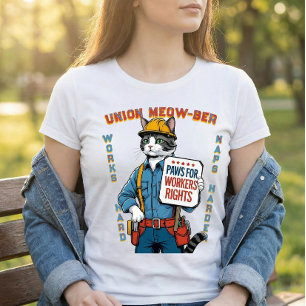 Camiseta Funny Union Feline Member Labour Day