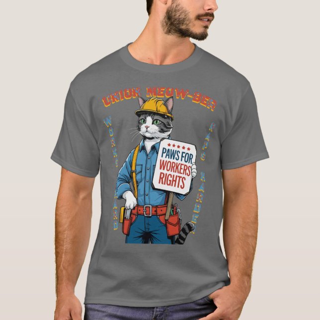 Camiseta Funny Union Feline Member Labour Day (Anverso)