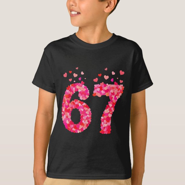 Camiseta Funny Valentine 6 7 Meme Boy Six Seven Hearts Gen  (Anverso)