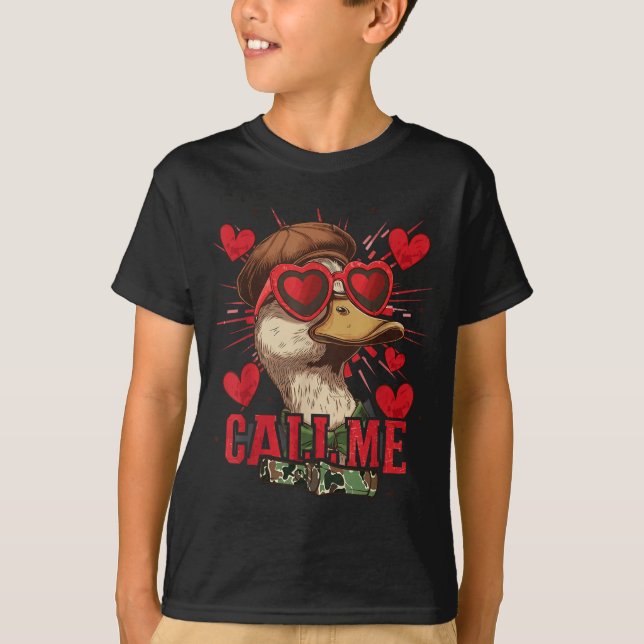 Camiseta Funny Valentine's Day Boy Duck Hunting Call Me Tod (Anverso)