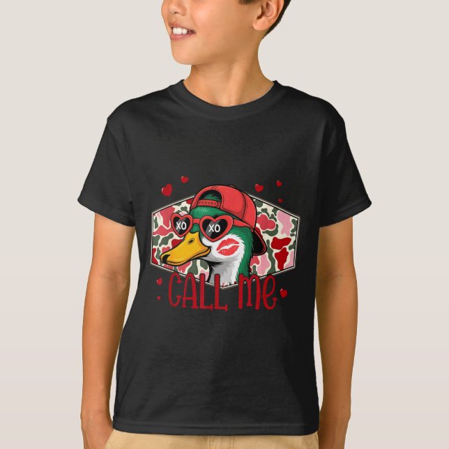 Camiseta Funny Valentines Day Call Me Duck Hunting Men Wome (Anverso)