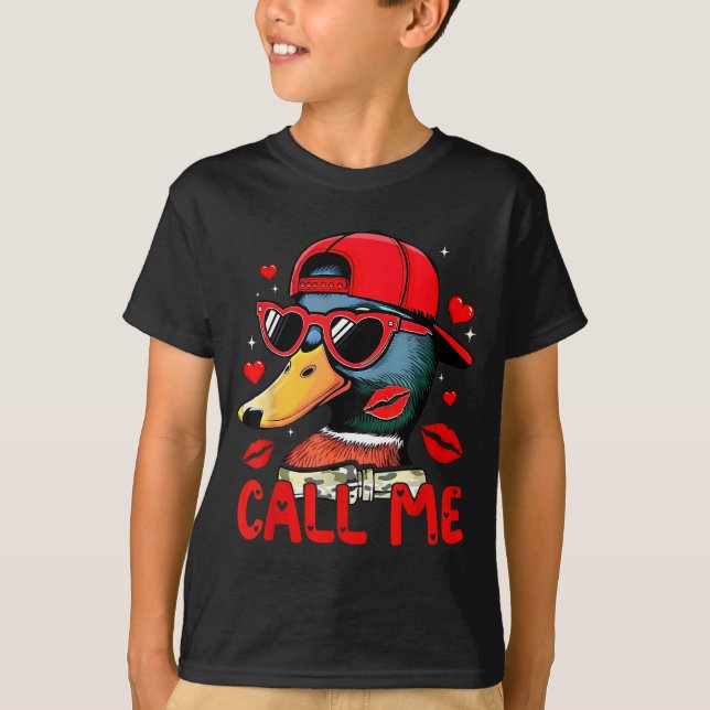 Camiseta Funny Valentines Day Call Me Duck Hunting Men Wome (Anverso)