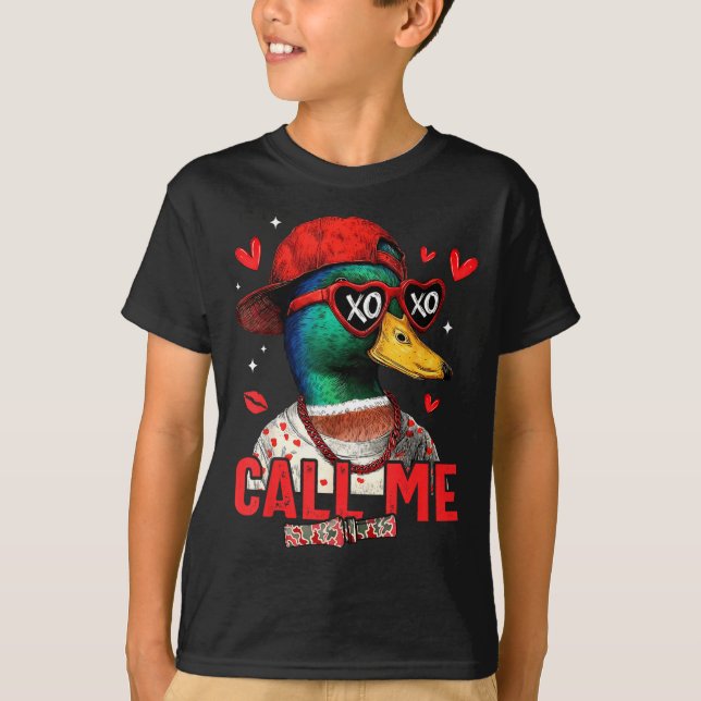 Camiseta Funny Valentines Day Call Me Duck Hunting Men Wome (Anverso)
