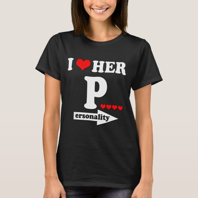 Camiseta Funny Valentine's Day Couple Matching I Love Her I (Anverso)