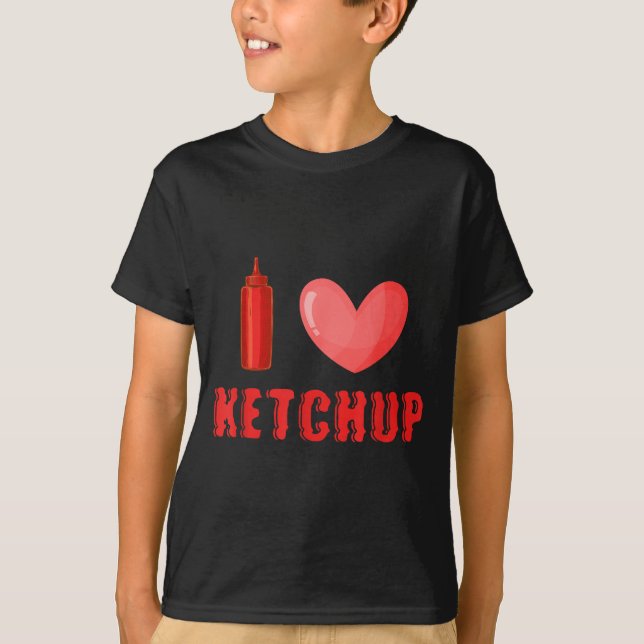 Camiseta Funny Valentines Day Shirt I Love Ketchup Valentin (Anverso)