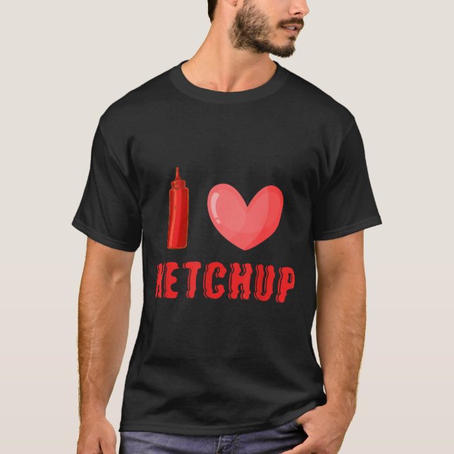 Camiseta Funny Valentines Day Shirt I Love Ketchup Valentin (Anverso)
