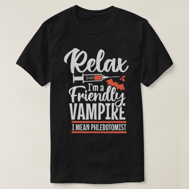 Camiseta Funny Vampiro Phlebotomist Phlebotomy Technist T (Diseño del anverso)
