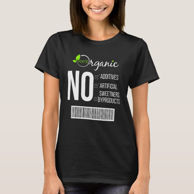 Camiseta Funny Vegan Tee 100 Organic Plant Base Design (Anverso)