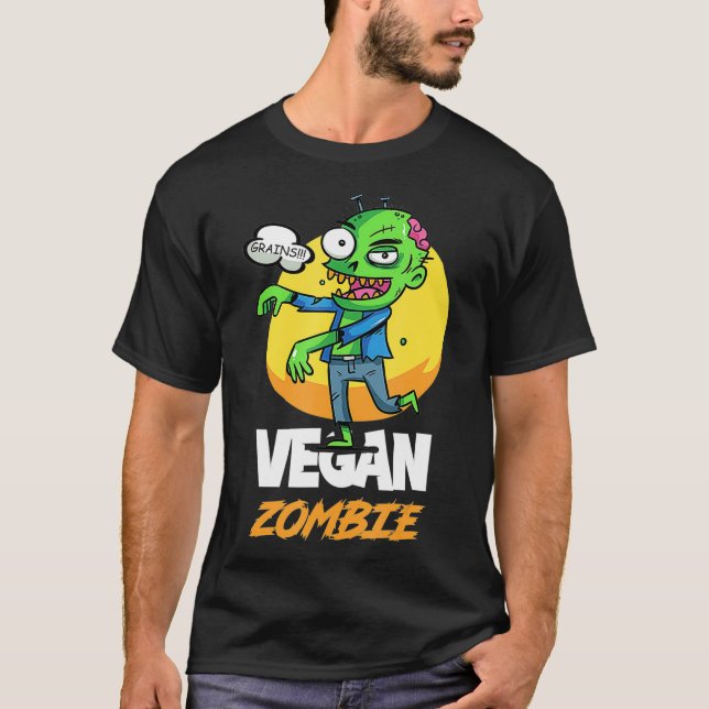 Camiseta Funny Vegan Zombie Vegetarian Halloween Squad Nuez (Anverso)