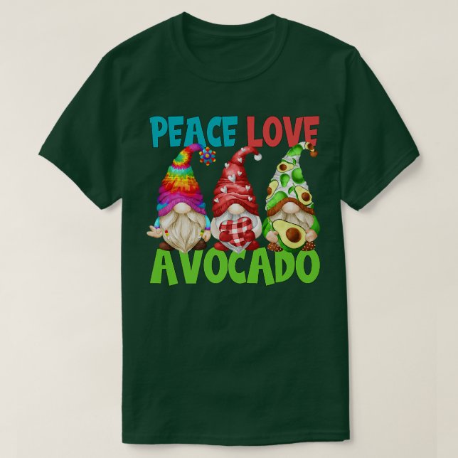 Camiseta Funny Vegetarian Gnome For Women Hippies Peace Lov (Diseño del anverso)