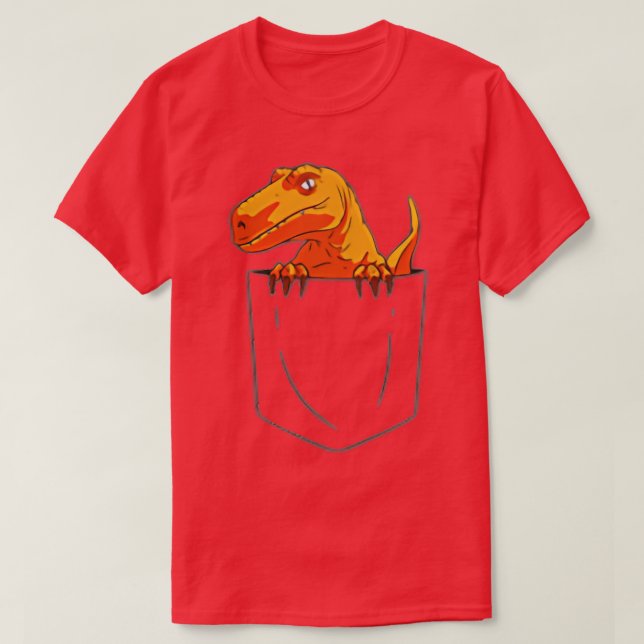 Camiseta Funny Velociraptor Raptor in  Pocket Dinosaur ank  (Diseño del anverso)