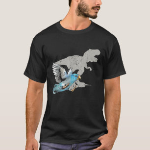 Camiseta Funny Velociraptor Turquoise Parrotlet Cuta Dinosa