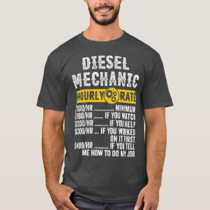 Camiseta Funny Vintage Diesel Mechanel Apparel Fun Hourly