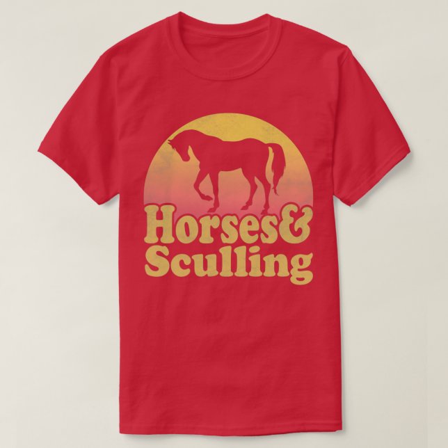 Camiseta Funny Vintage Horses and Sculling (Diseño del anverso)