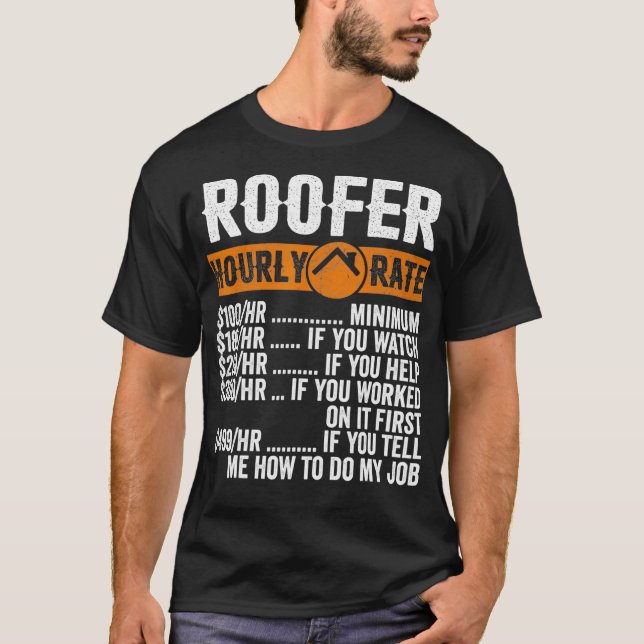 Camiseta Funny Vintage Roofer Apparel Construction Hourly R (Anverso)