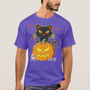 Camiseta Funny Vintage Scary Halloween Black Cat Witch Gorr