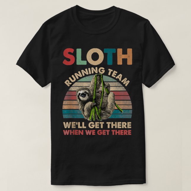 Camiseta Funny Vintage Sloth Running Team Marathon Runners (Diseño del anverso)