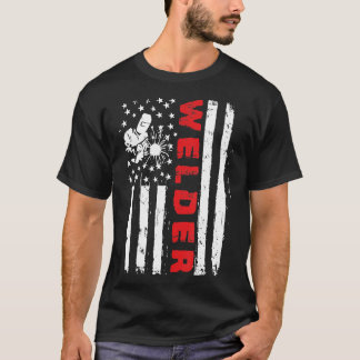 Camiseta Funny Vintage USA Flag Weldin
