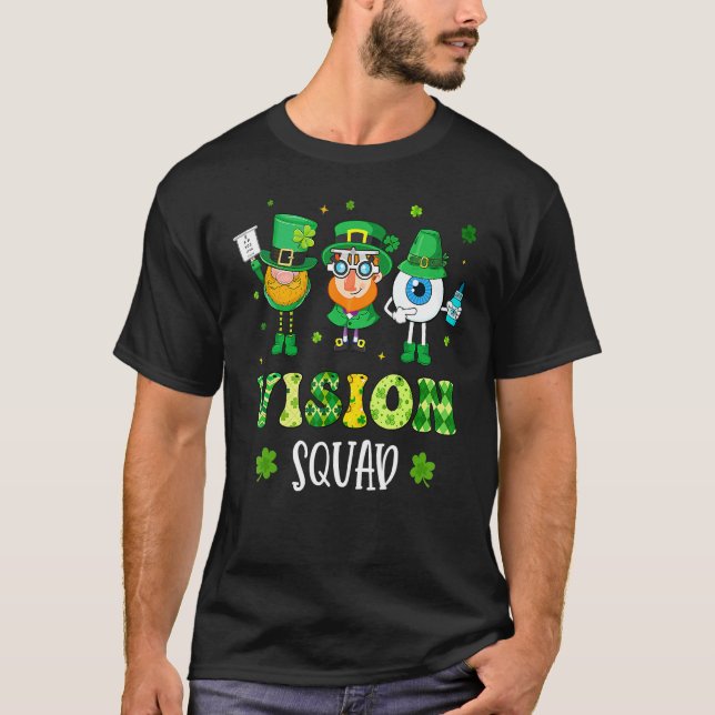 Camiseta Funny Vision Squad Leprechaun Optometrist St Patri (Anverso)