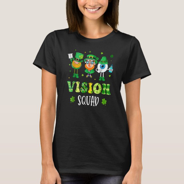 Camiseta Funny Vision Squad Leprechaun Optometrist St Patri (Anverso)