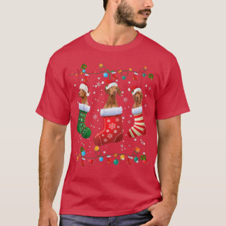 Camiseta Funny Vizsla Christmas Socks Lights Funny Dog Love
