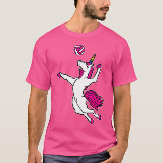 Camiseta Funny Voleibol Unicornio Para Chicas De Voleibol
