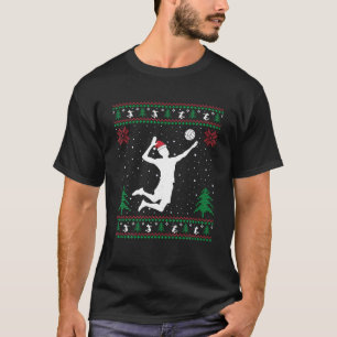 Camiseta Funny Voleyball Jugador Santa Hat Navidades feos S