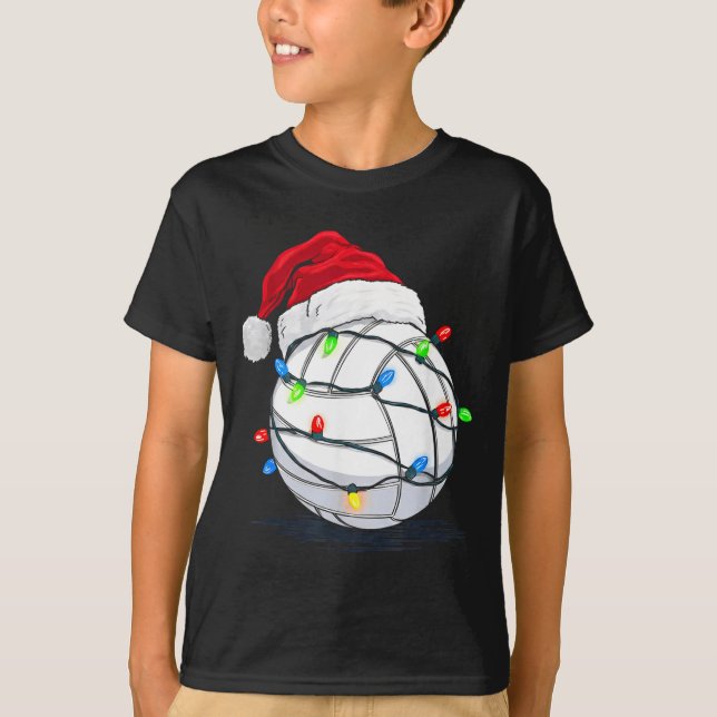 Camiseta Funny Volleyball Ball Christmas Graphics Lights Lo (Anverso)