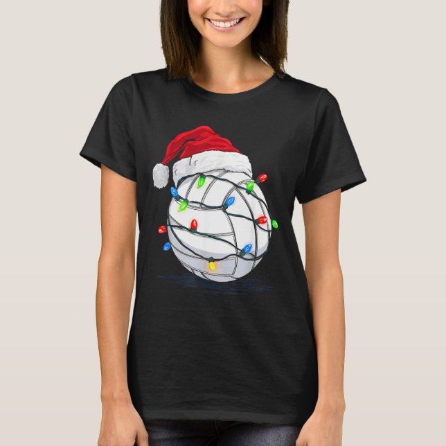 Camiseta Funny Volleyball Ball Christmas Graphics Lights Lo (Anverso)