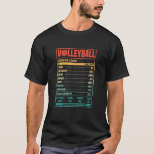 Camiseta Funny Volleyball Nutrition Facts Vball Team Fan Pl