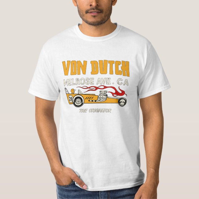 Camiseta Funny Von Dutch Retro Drag Car (Anverso)