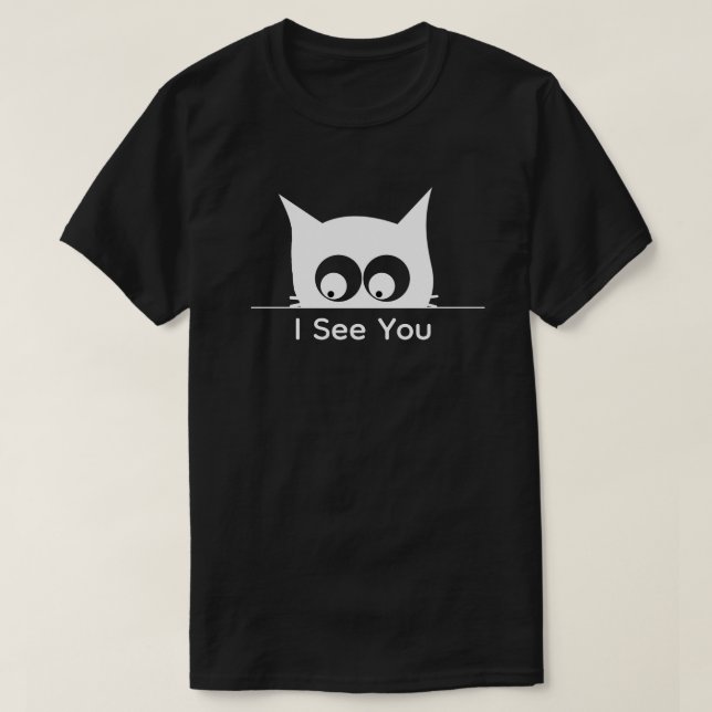 Camiseta Funny Watching You Cat Cute Minimal (Diseño del anverso)