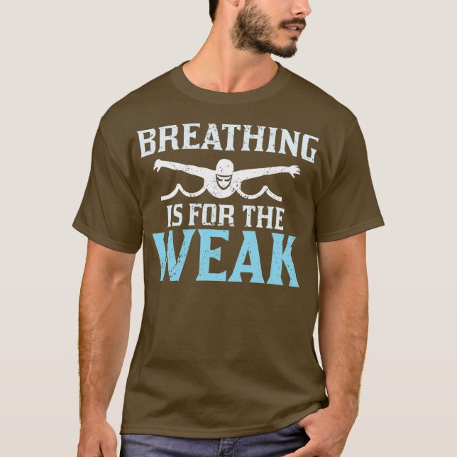 Camiseta Funny Water Swimmer Swimming Team Breathing Is (Anverso)