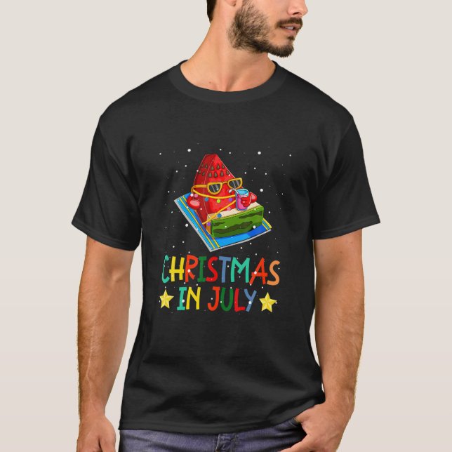 Camiseta Funny Watermelon Navidades En Julio (Anverso)