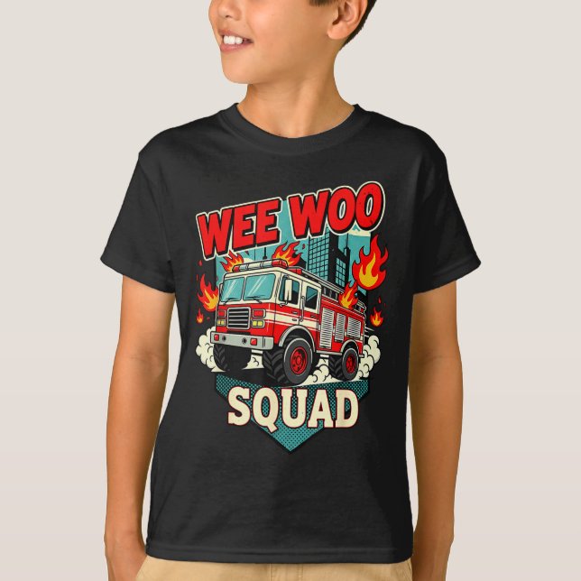 Camiseta Funny Wee Woo Squad Fire Department Firefighter Fi (Anverso)