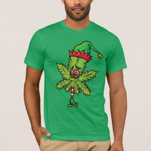 Camiseta Funny Weed Navidades Elf T-Shirt