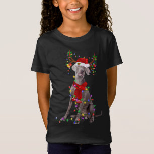 Camiseta Funny Weimaraner Navidades de árbol de perros ilum