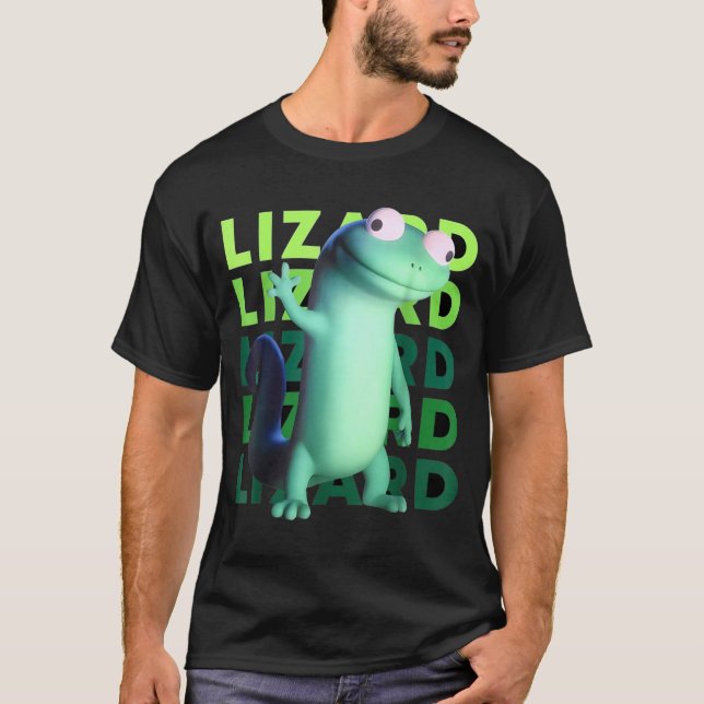 Camiseta Funny Weirore Lizard Meme _ 3d Surreal Animal  (Anverso)