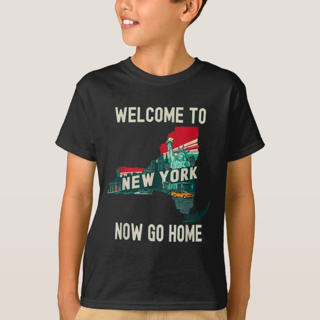 Camiseta Funny Welcome To New York Retro Design, Funny New  (Anverso)