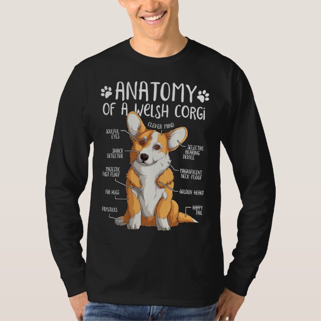 Camiseta Funny Welsh Corgi Dog Anatomy Dog    437 (Anverso)