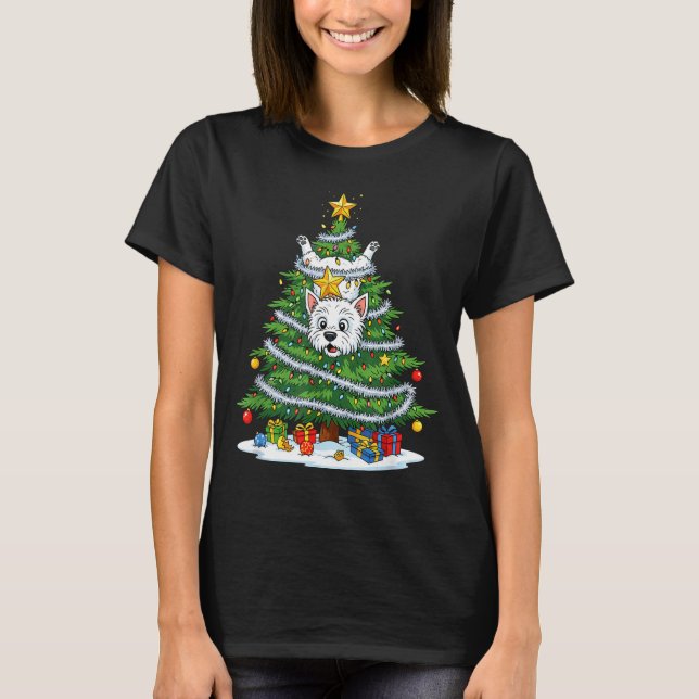 Camiseta Funny West Highland White Terrier Dog Christmas Tr (Anverso)