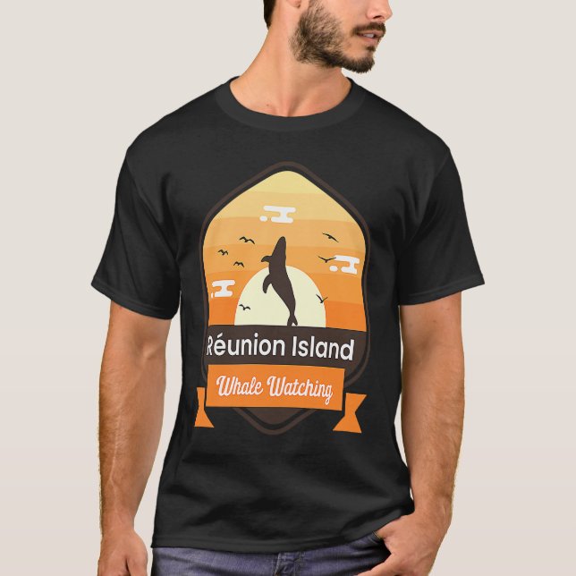 Camiseta Funny Whale Watching Réunion Island Ocean Marine B (Anverso)