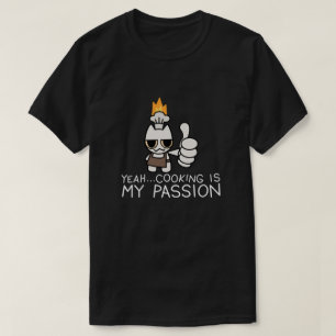 Camiseta Funny White Cat Cooking T-Shirt – Cute Chef Cat Me