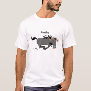 Camiseta Funny Wildebeest corriendo ilustracion personaliza