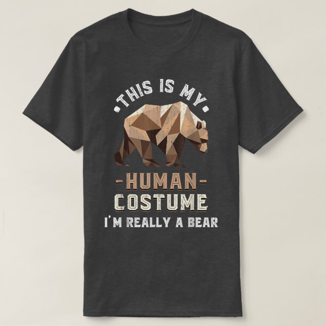 Camiseta Funny Wildlife Animal Lover Human Costume Grizzly  (Diseño del anverso)