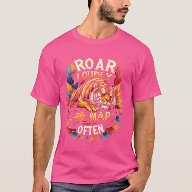 Camiseta Funny Wildlife Sleeping Tiger Zoo Keeper (Anverso)